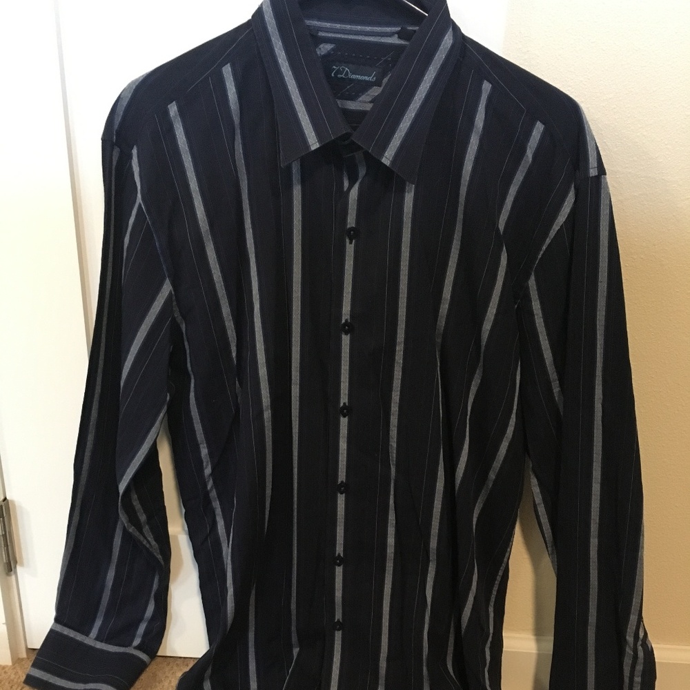 Men's 7 Diamonds Long Sleeve Button Front Shirt